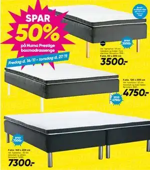 SPAR 50% på Huma Prestige boxmadrassenge