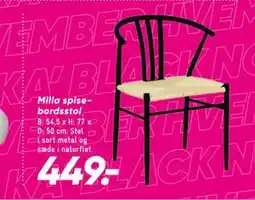 Bilka Milla spisebordsstol, DKK 449 tilbud