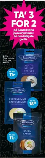 Bilka TA’ 3 FOR 2 på Santa Maria posekrydderier tilbud