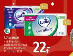 Føtex Lotus papir, DKK 22 tilbud
