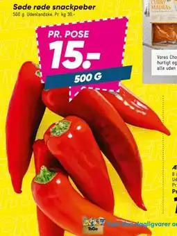 Bilka Søde røde snackpeber, DKK 15 tilbud