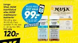 Bilka Longo Vital, HUSK kosttilskud eller HUSK mælkesyrebakterier, DKK 120, App-pris tilbud
