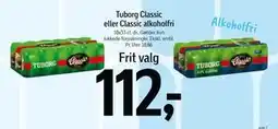 Føtex Tuborg Classic eller Classic alkoholfri, DKK 112 tilbud