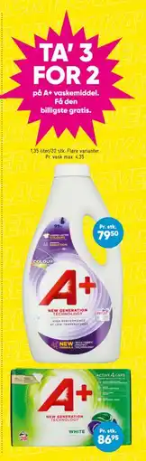Bilka TA’ 3 FOR 2 på A+ vaskemiddel tilbud