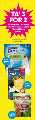 Bilka TA’ 3 FOR 2 på Dentalife, Latz Party eller Adventuros snacks tilbud