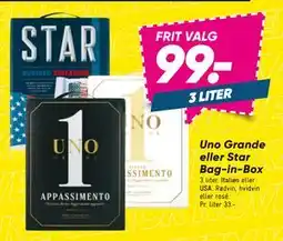 Bilka Uno Grande eller Star Bag in Box, DKK 99 tilbud