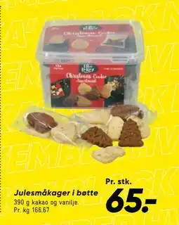 Bilka Julesmåkager i bøtte, DKK 65 tilbud