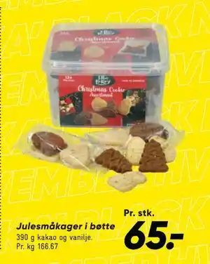 Bilka Julesmåkager i bøtte, DKK 65 tilbud