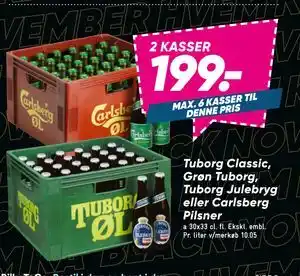 Tuborg Classic, Grøn Tuborg, Tuborg Julebryg eller Carlsberg Pilsner, DKK 199