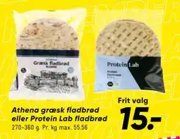 Bilka Athena græsk fladbrød eller Protein Lab fladbrød, DKK 15 tilbud
