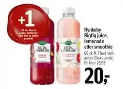 Føtex Rynkeby Rigtig juice, lemonade eller smoothie, DKK 20 tilbud
