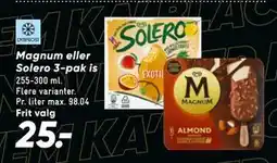 Bilka Magnum eller Solero 3-pak is, DKK 25 tilbud