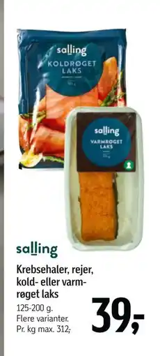Føtex Krebsehaler, rejer, kold- eller varmrøget laks, DKK 39 tilbud