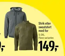 Føtex Strik eller sweatshirt med for, DKK 149 tilbud