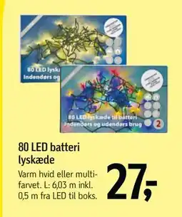Føtex 80 LED batteri lyskæde, DKK 27 tilbud