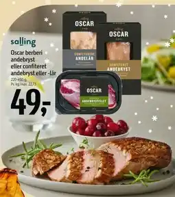 Føtex Oscar berberi andebryst eller confiteret andebryst eller -lår, DKK 49 tilbud