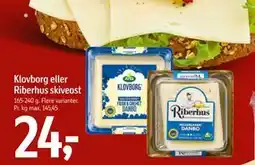 Føtex Klovborg eller Riberhus skiveost, DKK 24 tilbud
