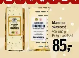 Føtex Mammen skæreost, DKK 85 tilbud