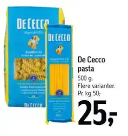 Føtex De Cecco pasta, DKK 25 tilbud