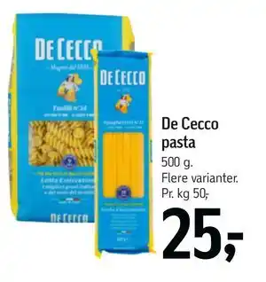 Føtex De Cecco pasta, DKK 25 tilbud