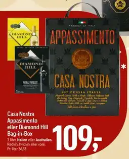 Føtex Casa Nostra Appasimento eller Diamond Hill Bag-in-Box, DKK 109 tilbud