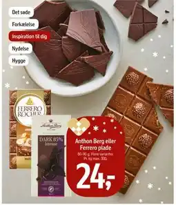 Føtex Anthon Berg eller Ferrero plade, DKK 24 tilbud