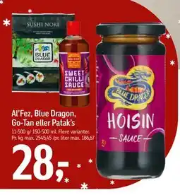 Føtex Al’Fez, Blue Dragon, Go-Tan eller Patak’s, DKK 28 tilbud