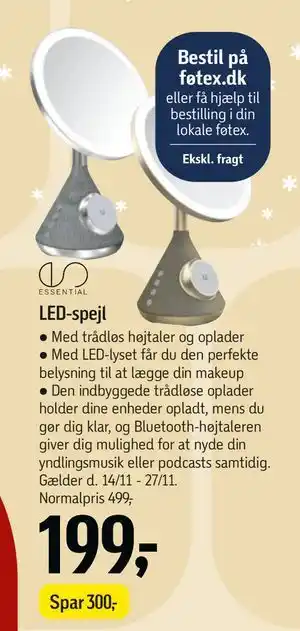 Føtex LED-spejl, DKK 199 tilbud