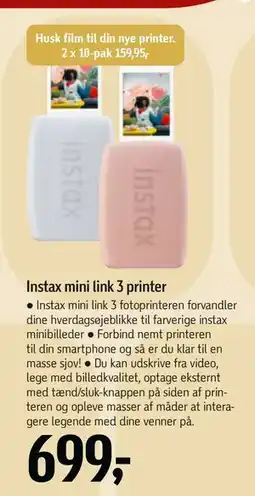Føtex Instax mini link 3 printer, DKK 699 tilbud