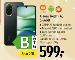 Føtex Xiaomi Redmi A5 3/64GB, DKK 599 tilbud