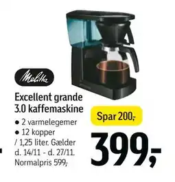 Føtex Excellent grande 3.0 kaffemaskine, DKK 399 tilbud