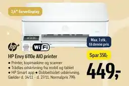 Føtex HP Envy 6110e AIO printer, DKK 449 tilbud