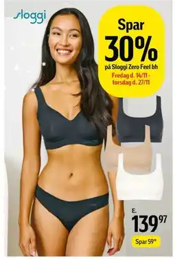 Føtex Spar 30% på Sloggi Zero Feel bh, DKK 139.97 tilbud