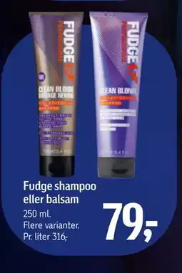 Føtex Fudge shampoo eller balsam, DKK 79 tilbud