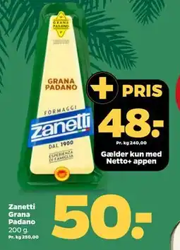 Netto Zanetti Grana Padano, DKK 50, App-pris tilbud