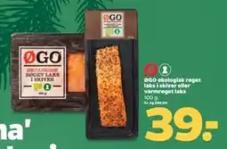 Netto ØGO økologisk røget laks i skiver eller varmrøget laks, DKK 39 tilbud