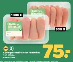 Netto Kyllingebrystfilet eller -inderfilet, DKK 75 tilbud