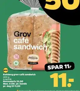 Netto Kohberg grov café sandwich, DKK 11 tilbud