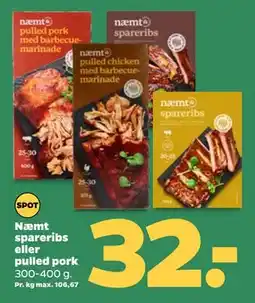 Netto Næmt spareribs eller pulled pork, DKK 32 tilbud