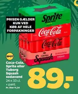 Netto Coca-Cola, Sprite eller Tuborg Squash sodavand, DKK 89 tilbud