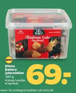 Netto Ellens Bakery julecookies, DKK 69 tilbud