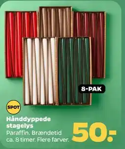Netto Hånddyppede stagelys, DKK 50 tilbud
