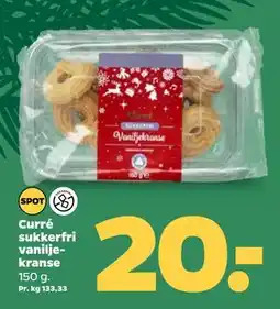 Netto Curré sukkerfri vaniljekranse, DKK 20 tilbud