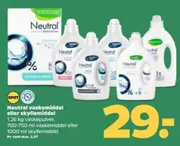 Netto Neutral vaskemiddel eller skyllemiddel, DKK 29 tilbud
