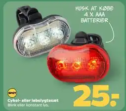 Netto Cykel- eller løbelygtesæt, DKK 25 tilbud