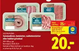 Lidl Julemedister, koteletter, nakkekoteletter eller hakket grisekød, DKK 25, App-pris tilbud