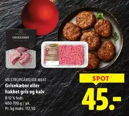 Lidl Grisekæber eller hakket gris og kalv, DKK 45 tilbud