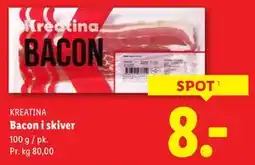 Lidl Bacon i skiver, DKK 8 tilbud