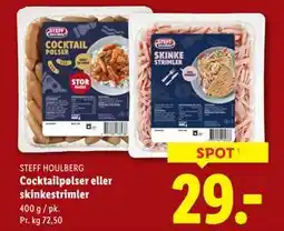 Lidl Cocktailpølser eller skinkestrimler, DKK 29 tilbud