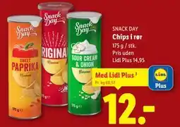 Lidl Chips i rør, DKK 14.95, App-pris tilbud